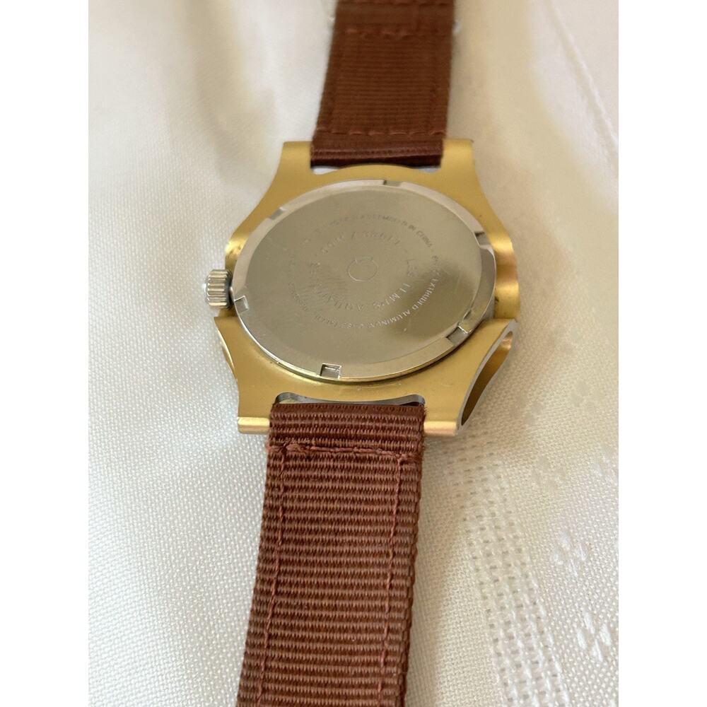 AL-Time Leger Watch 18-2 Yellow Gold Anodized Aluminum 40mm Quartz Aviation - Picture 5 of 16